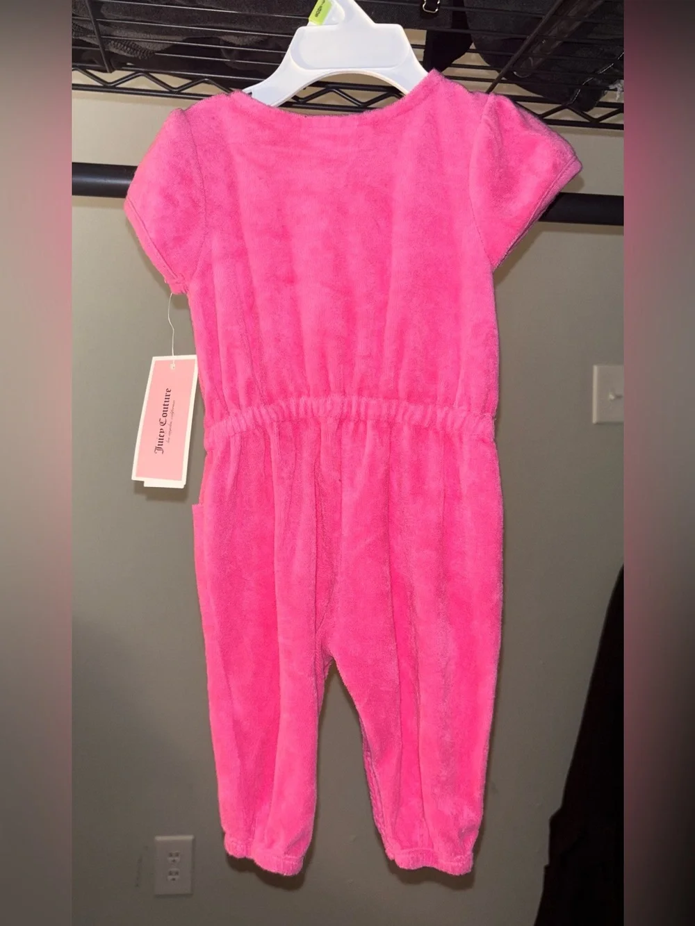 Juicy Couture Pink Terry Solid Romper One-Piece Short Sleeve 3-6 Months